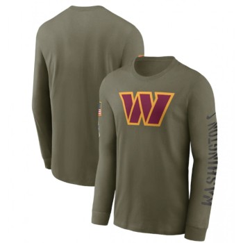 Men's Washington Commanders Olive 2022 Salute to Service Long Sleeve T-Shirt Men's Washington Commanders Olive 2022 Salute to Service Long Sleeve T-Shirt