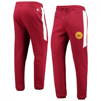 Men's Washington Commanders Starter Red/White Goal Post Fleece Pants Men's Washington Commanders Starter Red/White Goal Post Fleece Pants