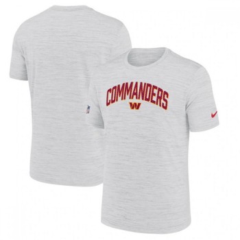 Men's Washington Commanders White Sideline Velocity Stack Performance T-Shirt Men's Washington Commanders White Sideline Velocity Stack Performance T-Shirt