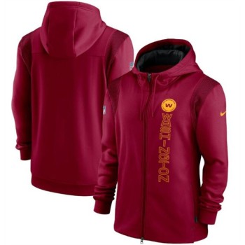 Men's Washington Football Team 2021 Burgundy Sideline Team Performance Full-Zip Hoodie Men's Washington Football Team 2021 Burgundy Sideline Team Performance Full-Zip Hoodie