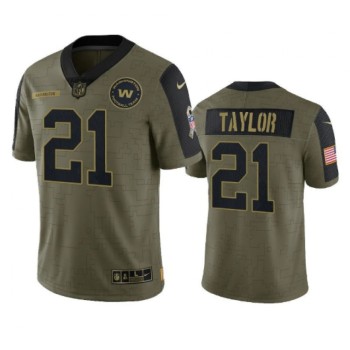 Men's Washington Football Team #21 Sean Taylor 2021 Olive Salute To Service Limited Stitched Jersey Men's Washington Football Team #21 Sean Taylor 2021 Olive Salute To Service Limited Stitched Jersey