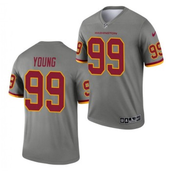 Men's Washington Football Team #99 Chase Young Gray Inverted Legend Stitched Jersey Men's Washington Football Team #99 Chase Young Gray Inverted Legend Stitched Jersey