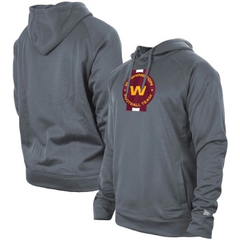 Men's Washington Football Team Grey New Era Training Camp Raglan Pullover Hoodie Men's Washington Football Team Grey New Era Training Camp Raglan Pullover Hoodie