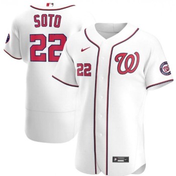 Men's Washington Nationals #22 Juan Soto White Flex Base Stitched Jersey Men's Washington Nationals #22 Juan Soto White Flex Base Stitched Jersey