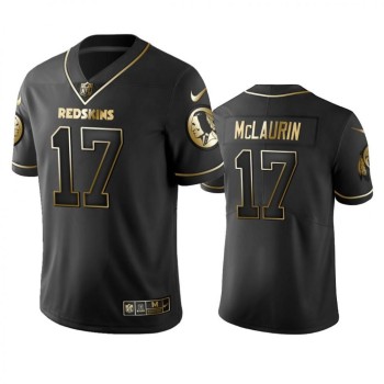 Men's Washington Redskins #17 Terry McLaurin Black Golden Stitched Jersey Men's Washington Redskins #17 Terry McLaurin Black Golden Stitched Jersey