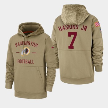 Men's Washington Redskins #7 Dwayne Haskins JR Tan 2019 Salute to Service Sideline Therma Pullover Hoodie Men's Washington Redskins #7 Dwayne Haskins JR Tan 2019 Salute to Service Sideline Therma Pullover Hoodie