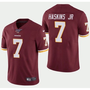 Men's Washington Redskins #7 Dwayne Haskins JR Red 2019 100th season Vapor Untouchable Limited Stitched NFL Jersey Men's Washington Redskins #7 Dwayne Haskins JR Red 2019 100th season Vapor Untouchable Limited Stitched NFL Jersey