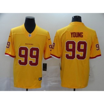 Men's Washington Redskins #99 Chase Young Yellow Vapor Untouchable Limited NFL Stitched Jersey
