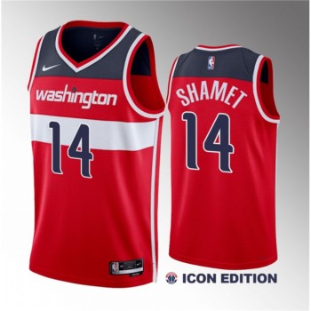 Men's Washington Wizards #14 Landry Shamet Red Icon Edition Stitched Jersey Men's Washington Wizards #14 Landry Shamet Red Icon Edition Stitched Jersey