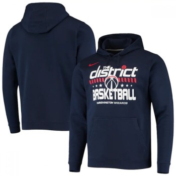 Men's Washington Wizards 2021 Navy City Edition Story Club Logo Pullover Hoodie Men's Washington Wizards 2021 Navy City Edition Story Club Logo Pullover Hoodie
