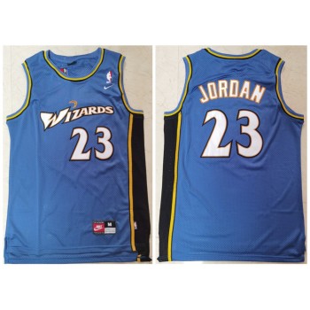 Men's Washington Wizards #23 Michael Jordan Blue Throwback Stitched Jersey