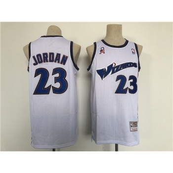 Men's Washington Wizards #23 Michael Jordan White Throwback Stitched Jersey