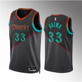 Men's Washington Wizards #33 Kyle Kuzma Black 2023/24 City Edition Stitched Basketball Jersey Men's Washington Wizards #33 Kyle Kuzma Black 2023/24 City Edition Stitched Basketball Jersey