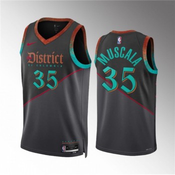 Men's Washington Wizards #35 Mike Muscala Black 2023/24 City Edition Stitched Basketball Jersey Men's Washington Wizards #35 Mike Muscala Black 2023/24 City Edition Stitched Basketball Jersey