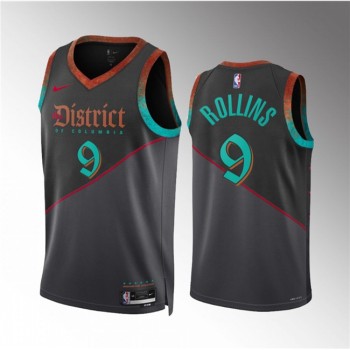 Men's Washington Wizards #9 Ryan Rollins Black 2023/24 City Edition Stitched Basketball Jersey Men's Washington Wizards #9 Ryan Rollins Black 2023/24 City Edition Stitched Basketball Jersey