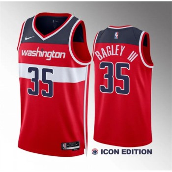 Men's Washington Wizards #35 Marvin Bagley III Red Icon Edition Stitched Basketball Jersey Men's Washington Wizards #35 Marvin Bagley III Red Icon Edition Stitched Basketball Jersey