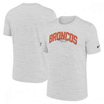 Men's Denver Broncos White Sideline Velocity Stack Performance T-Shirt Men's Denver Broncos White Sideline Velocity Stack Performance T-Shirt
