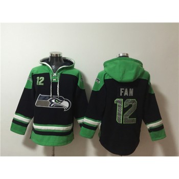 Men's Seattle Seahawks #12 Fan Black Ageless Must-Have Lace-Up Pullover Hoodie Men's Seattle Seahawks #12 Fan Black Ageless Must-Have Lace-Up Pullover Hoodie