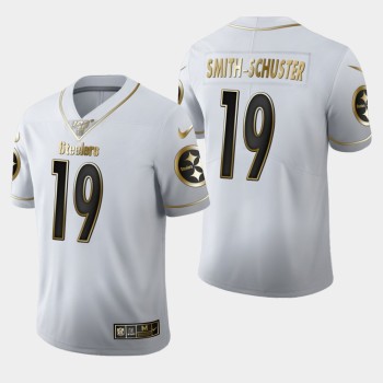 Men'sittsburgh Steelers #19 JuJu Smith-Schuster White 2019 100th Season Golden Edition Limited Stitched NFL Jersey Men'sittsburgh Steelers #19 JuJu Smith-Schuster White 2019 100th Season Golden Edition Limited Stitched NFL Jersey
