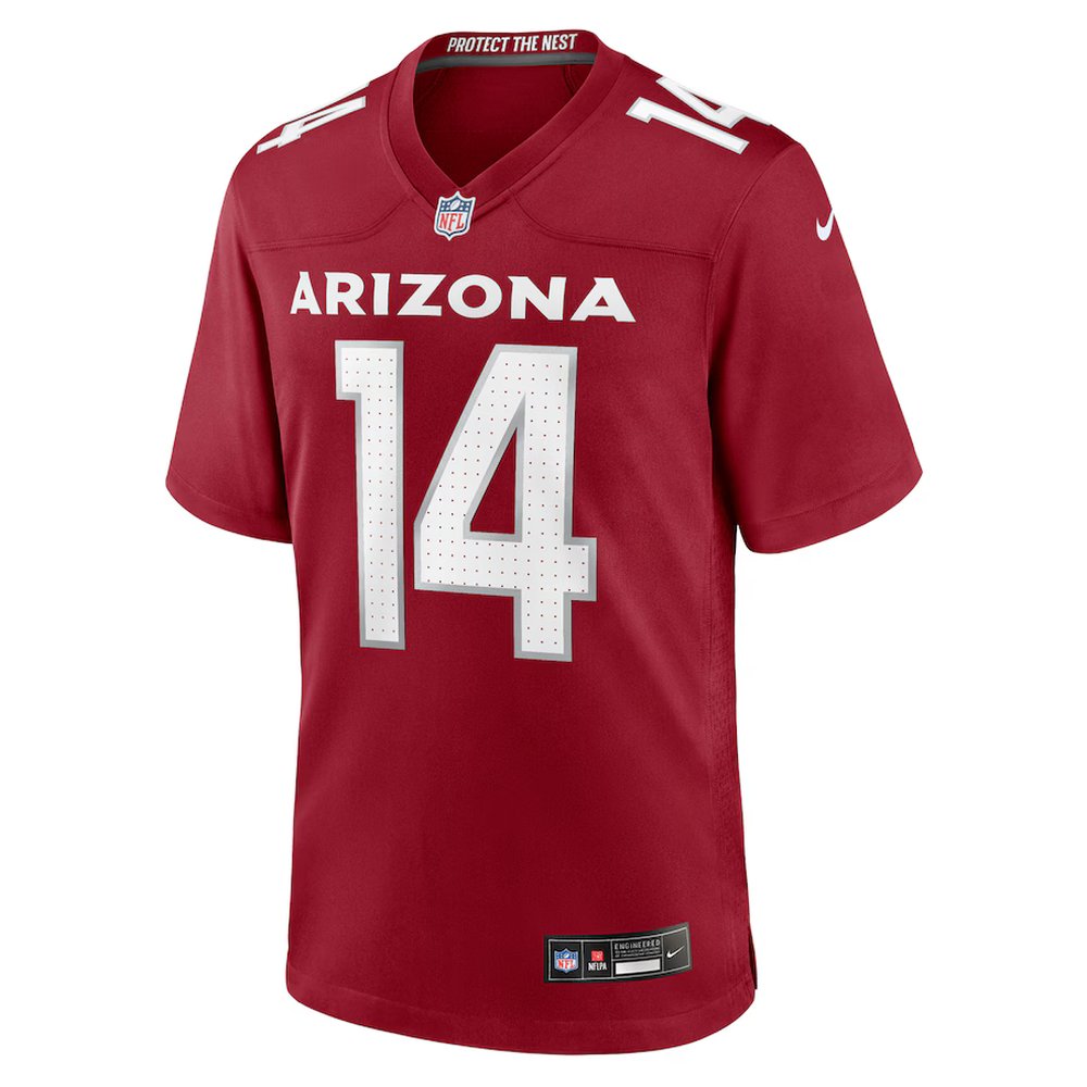 Men's Arizona Cardinals #14 Michael Wilson Cardinal Team Game Jersey