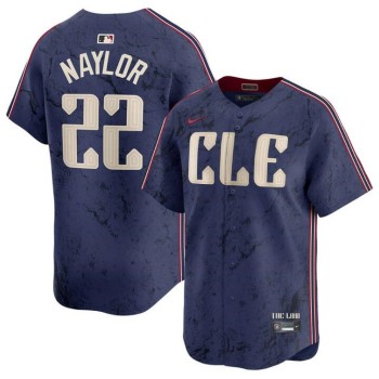 Men's Cleveland Guardians #22 Josh Naylor Navy 2024 City Connect Limited Stitched Baseball Jersey Men's Cleveland Guardians #22 Josh Naylor Navy 2024 City Connect Limited Stitched Baseball Jersey