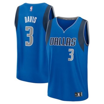 Men's Dallas Mavericks #3 Anthony Davis Royal Fast Break Replica Player Icon Edition Jersey
