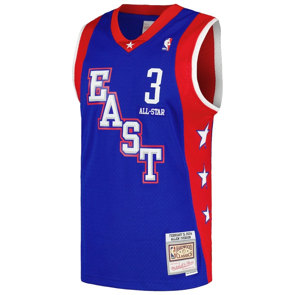 Men's Eastern Conference #3 Allen Iverson Royal Hardwood Classics 2004 NBA All-Star Game Swingman Throwback Jersey