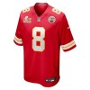 Men's Kansas City Chiefs #8 DeAndre Hopkins Red Super Bowl LIX Game Player Jersey