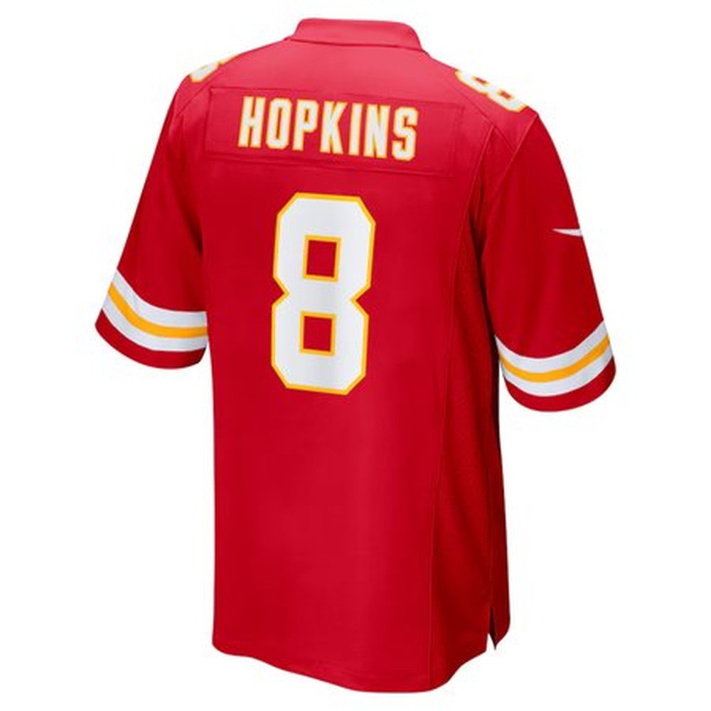 Men's Kansas City Chiefs #8 DeAndre Hopkins Red Super Bowl LIX Game Player Jersey