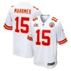Men's Kansas City Chiefs #15 Patrick Mahomes White Super Bowl LIX Game Jersey