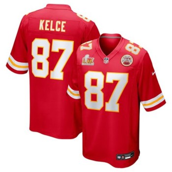 Men's Kansas City Chiefs #87 Travis Kelce Red Super Bowl LIX Game Jersey Men's Kansas City Chiefs #87 Travis Kelce Red Super Bowl LIX Game Jersey