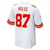 Men's Kansas City Chiefs #87 Travis Kelce White Super Bowl LIX Game Jersey