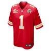Men's Kansas City Chiefs #1 Xavier Worthy Red Super Bowl LIX Game Jersey