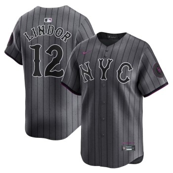 Men's New York Mets #12 Francisco Lindor Graphite 2024 City Connect Limited Player Jersey Men's New York Mets #12 Francisco Lindor Graphite 2024 City Connect Limited Player Jersey