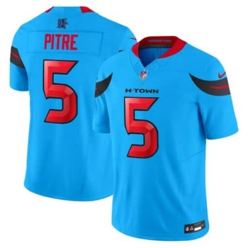Men's Jalen Pitre Blue Houston Texans #5 Vapor F.U.S.E. Limited Jersey Men's Jalen Pitre Blue Houston Texans #5 Vapor F.U.S.E. Limited Jersey