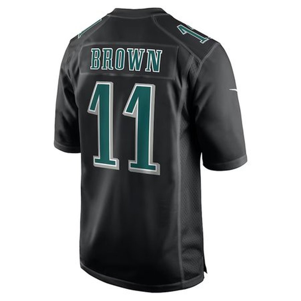 Men's Philadelphia Eagles #11 A.J. Brown Carbon Black Super Bowl LIX Fashion Game Player Jersey
