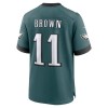 Men's Philadelphia Eagles #11 A.J. Brown Midnight Green Super Bowl LIX Game Player Jersey