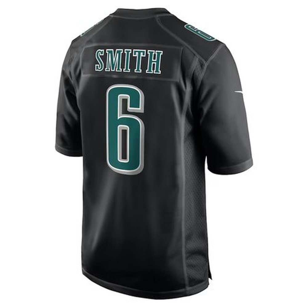 Men's Philadelphia Eagles #6 DeVonta Smith Carbon Black Super Bowl LIX Fashion Game Player Jersey