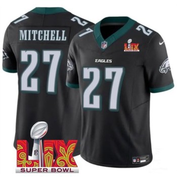 Men's Philadelphia Eagles #27 Quinyon Mitchell Black 2025 Super Bowl LIX Patch New F.U.S.E. Vapor Untouchable Limited Stitched Football Jersey Men's Philadelphia Eagles #27 Quinyon Mitchell Black 2025 Super Bowl LIX Patch New F.U.S.E. Vapor Untouchable Limited Stitched Football Jersey