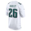 Men's Philadelphia Eagles #26 Saquon Barkley Tundra White Super Bowl LIX Fashion Game Player Jersey