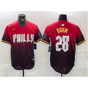 Men's Philadelphia Phillies #28 Alec Bohm Red 2024 City Connect Limited Stitched Jersey