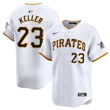 Men's Pittsburgh Pirates #23 Mitch Keller White Home Limited Stitched Baseball Jersey Men's Pittsburgh Pirates #23 Mitch Keller White Home Limited Stitched Baseball Jersey