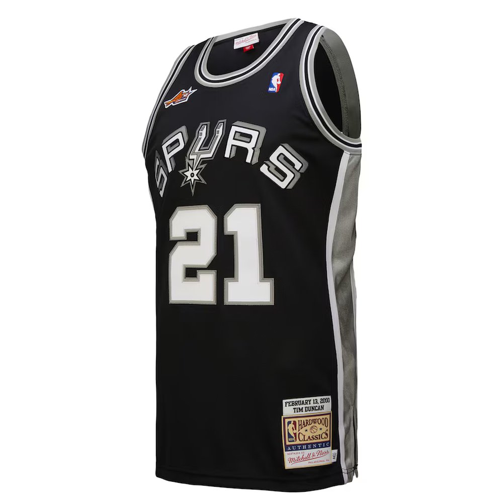 Men's San Antonio #21 Spurs Tim Duncan Black 2000 NBA All-Star Game Authentic Jersey