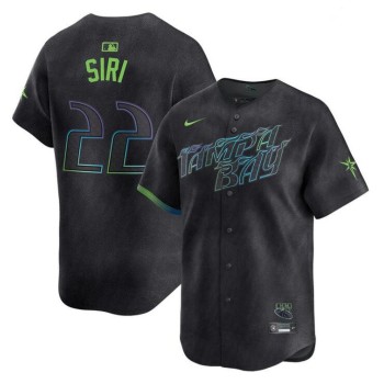 Men's Tampa Bay Rays #22 Jose Siri Charcoal 2024 City Connect Limited Stitched Baseball Jersey Men's Tampa Bay Rays #22 Jose Siri Charcoal 2024 City Connect Limited Stitched Baseball Jersey