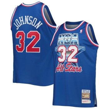 Men's Western Conference #32 Magic Johnson Royal Hardwood Classics 1992 NBA All-Star Game Authentic Jersey Men's Western Conference #32 Magic Johnson Royal Hardwood Classics 1992 NBA All-Star Game Authentic Jersey