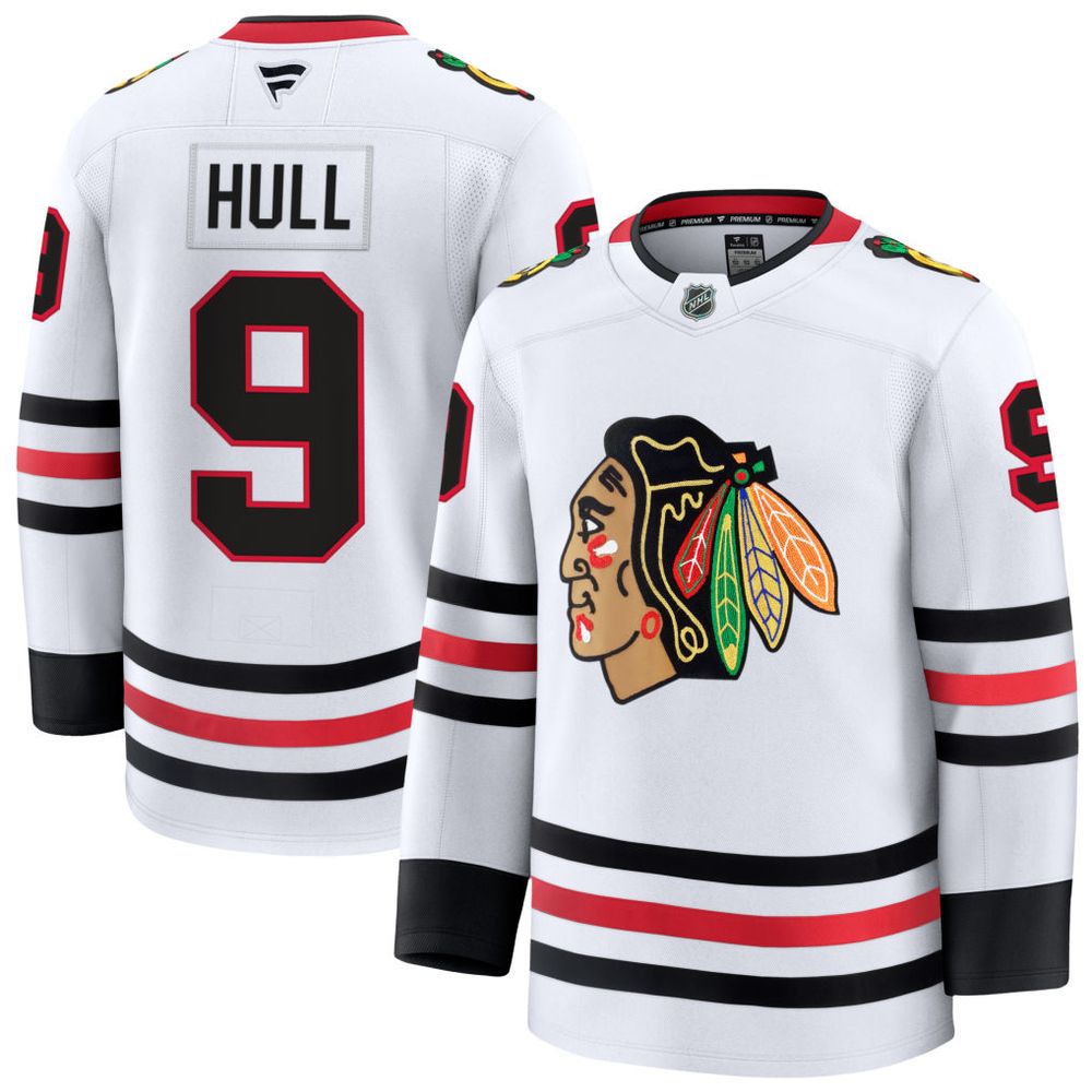 Youth Chicago Blackhawks #9 Bobby Hull White Away Jersey