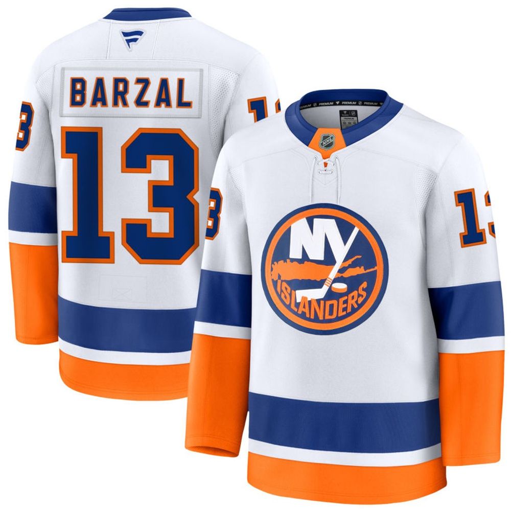 Youth New York Islanders #13 Mathew Barzal White Away Jersey