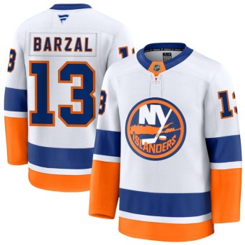 Youth New York Islanders #13 Mathew Barzal White Away Jersey Youth New York Islanders #13 Mathew Barzal White Away Jersey