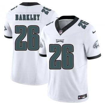 Men's Philadelphia Eagles #26 Saquon Barkley White F.U.S.E. Vapor Untouchable Limited Stitched Football Jersey Men's Philadelphia Eagles #26 Saquon Barkley White F.U.S.E. Vapor Untouchable Limited Stitched Football Jersey