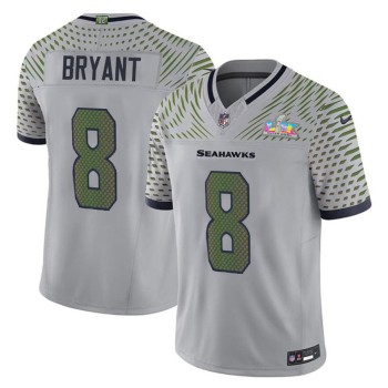 Men's Seattle Seahawks #8 Coby Bryant Gray Super Bowl LX Rivalries Collection Vapor F.U.S.E. Limited Stitched Jersey